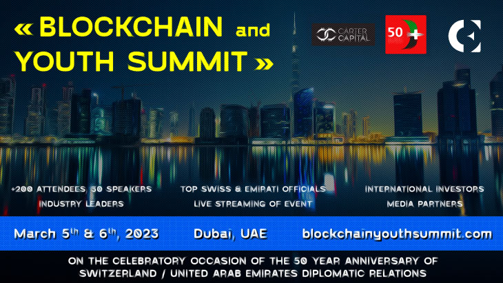 The Blockchain and Youth Summit is set to take place on March 5-6 2023 in Dubai