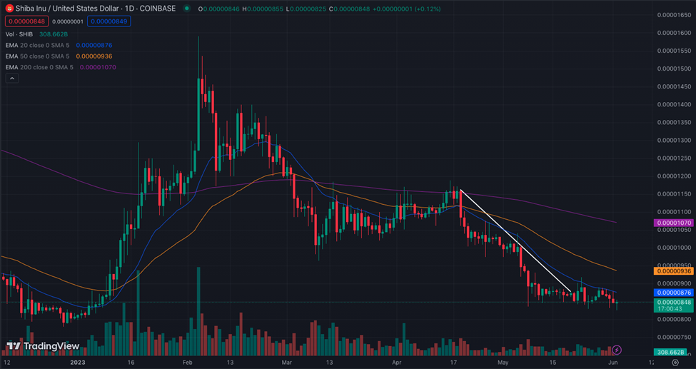 Gráfico de 1 día de SHIB/USD (Fuente: TradingView)