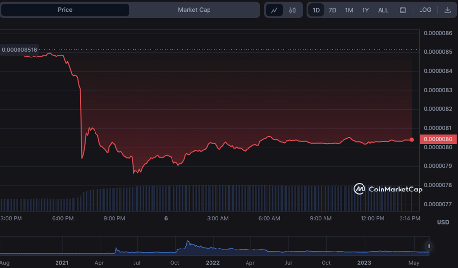 SHIB/USD 24-hour price chart