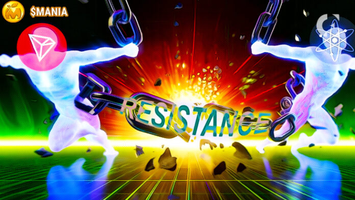 TRX and ATOM Break Resistance, ScapesMania’s Turn to Boom?