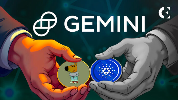 Gemini Shuts Eye to Cardano (ADA) But Lists CHILLGUY