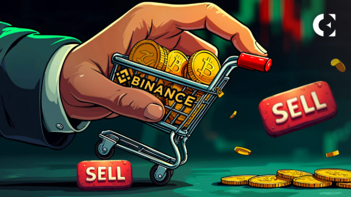 Binance Crypto Sales Fuel DOJ Fine Payment Speculation