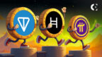 Pi Network (PI) price surge chart; PI coin flips HBAR, TON, eyes Top 10 crypto ranking on market cap jump