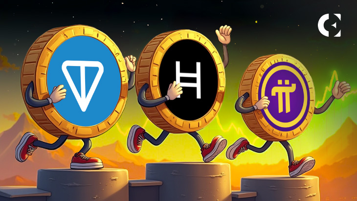 Pi Network (PI) price surge chart; PI coin flips HBAR, TON, eyes Top 20 crypto ranking on market cap jump