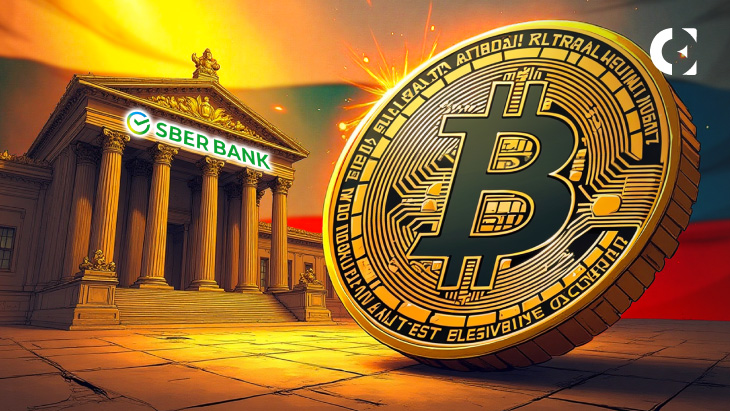 Russia Central Bank building with Ruble symbol, regulating crypto investments for elite investors in a legal sandbox with Sberbank.