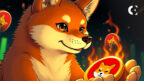 Shiba Inu (SHIB) logo with flames indicating token burn, next to chart pointing toward the $0.0000236 analyst price prediction target.