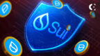 Sui Foundation logo with security shield, investing $10M in Sui blockchain ecosystem & dApp security following Cetus incident.