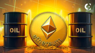 A graphic showing the Ethereum logo on oil barrels, illustrating the thesis that ETH could become a geopolitical reserve asset.