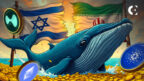 A market analysis shows crypto prices dipping on news of Israel-Iran conflict, while on-chain data reveals whale accumulation of altcoins.