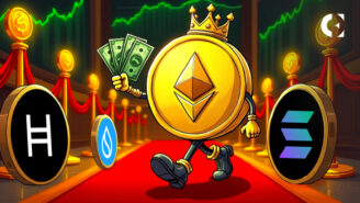 Price charts of altcoins HBAR, Solana, and Sui show recent gains, indicating capital rotation from Bitcoin and Ethereum.