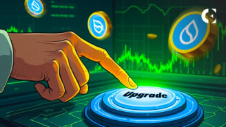 The Sui blockchain logo is shown alongside text that reads "Mainnet Upgrade with Fund Recovery Feature"