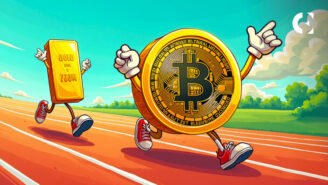 Bitcoin (BTC) market analysis charts compare its market cap growth against Gold, reflecting Bitcoin2025 conference optimism.