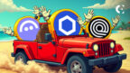 Altcoin summer rally chart showing a price springboard from a June bottom with logos of Trump-linked tokens like Chainlink and Ondo