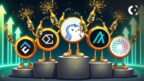Market analysis of the top 5 large-cap crypto gainers today, including PENGU, ENA, CFX, ALGO, and MNT.