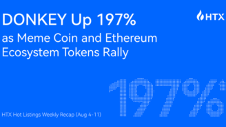 HTX Hot Listings Weekly Recap (Aug 4-11): DONKEY Up 197% as Meme Coin and Ethereum Ecosystem Tokens Rally