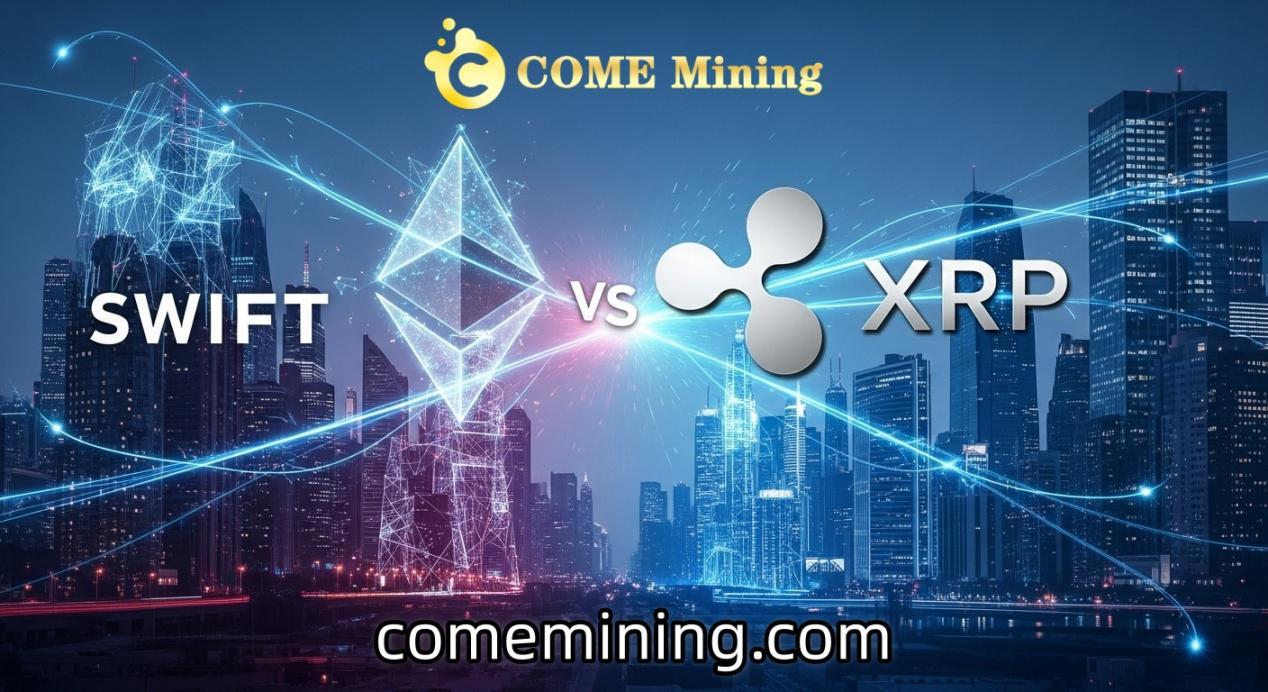 SWIFT partners with ETH to challenge Ripple, while XRP investors turn to COME Mining cloud mining for stable returns.