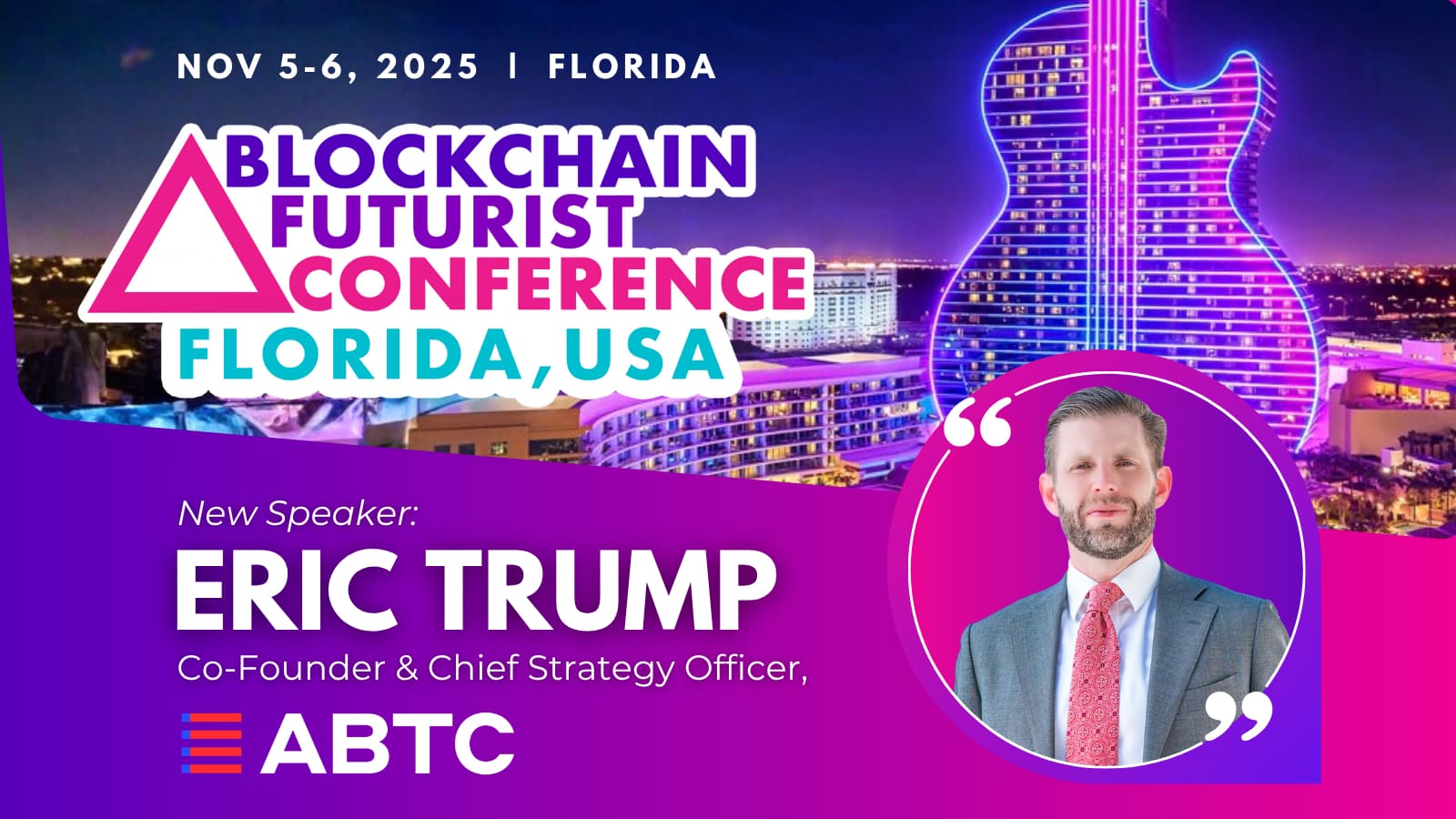 Eric Trump speaks at Florida 2025 Blockchain Futurist Conference