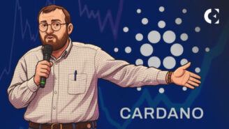 Charles Hoskinson of Cardano (ADA) speaking about the ISO 20022 standard, with Cardano logo.