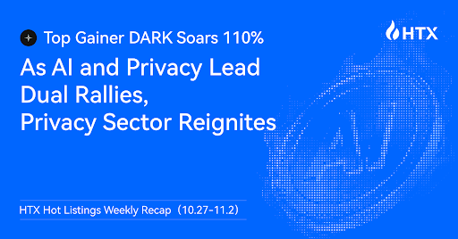 Privacy Sector Reignited! HTX Hot Listings Weekly Recap (Oct 27-Nov 2): Top Gainer DARK Soars 110%, as AI and Privacy Lead Dual Rallies