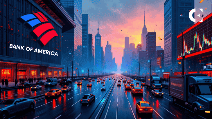 Bank of America-Beschilderung an der Wall Street symbolisiert die Entscheidung der Bank, Beratern die Empfehlung von Bitcoin-ETFs zu erlauben.