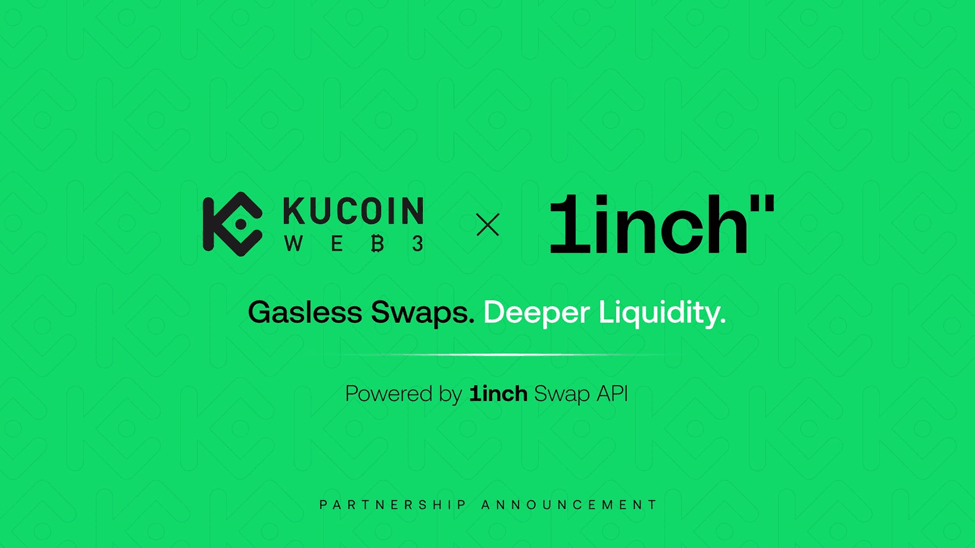 KuCoin Web3 Wallet Integrates 1inch Swap API to Power Gasless, MEV-Protected RWA Swaps