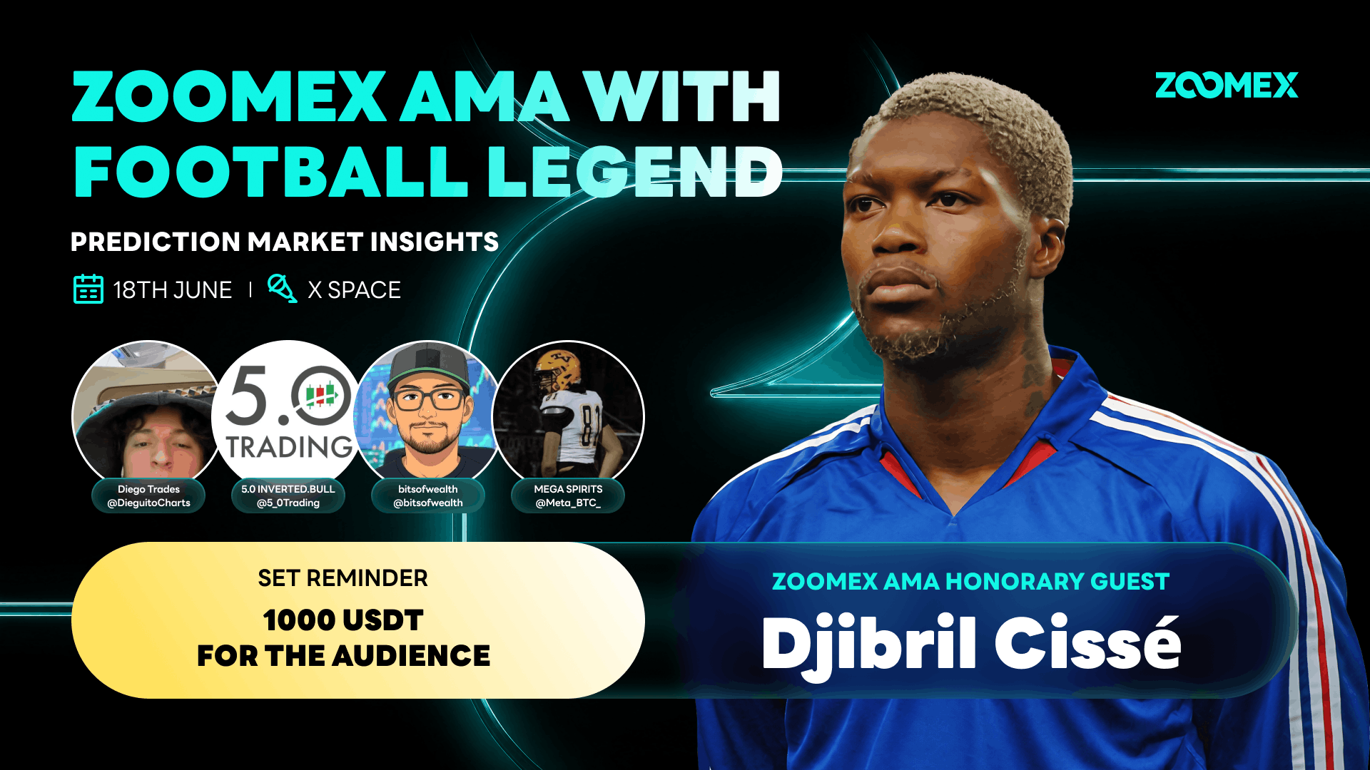 Zoomex X Space Rückblick mit Djibril Cissé und dem WM-Trading-Panel