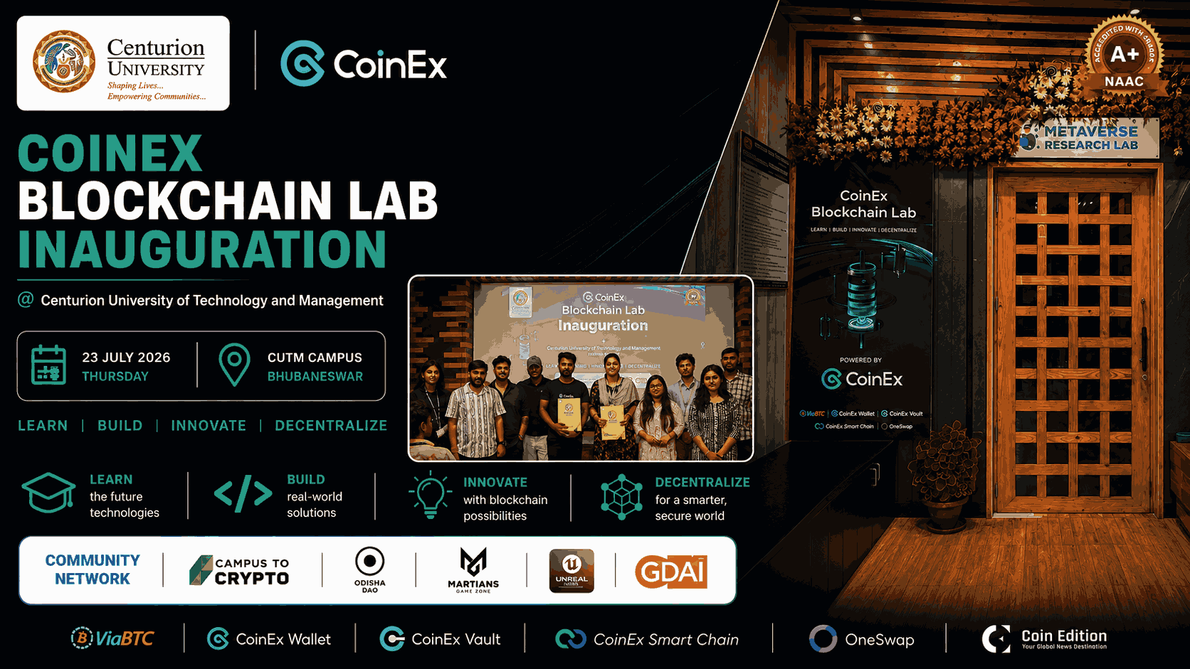 CoinEx Wallet Launches Blockchain Lab at CUTM to Empower the Next Generation of Web3 Innovators